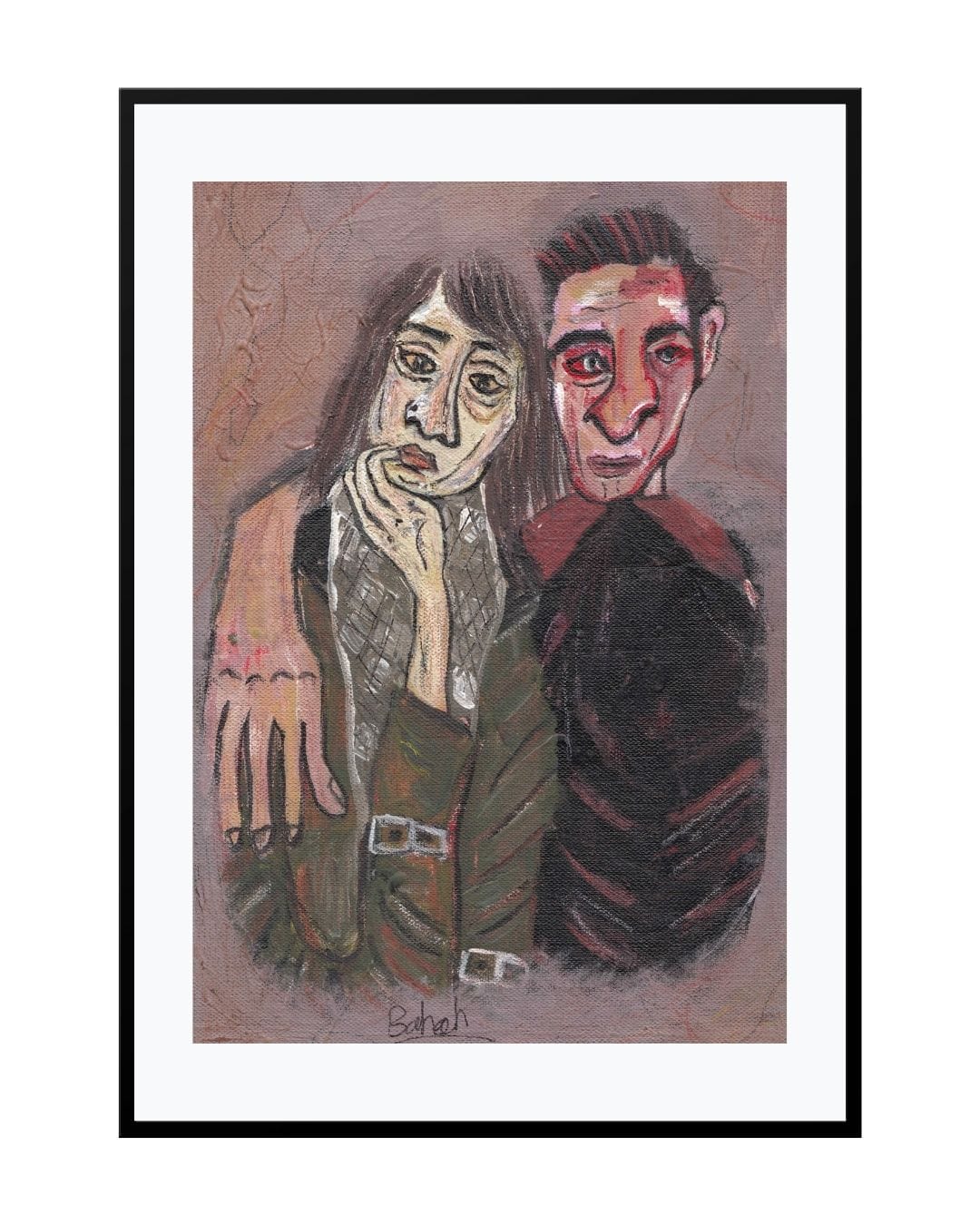 Posters, Prints, & Visual Artwork Couple Portrait Painting - Divorce